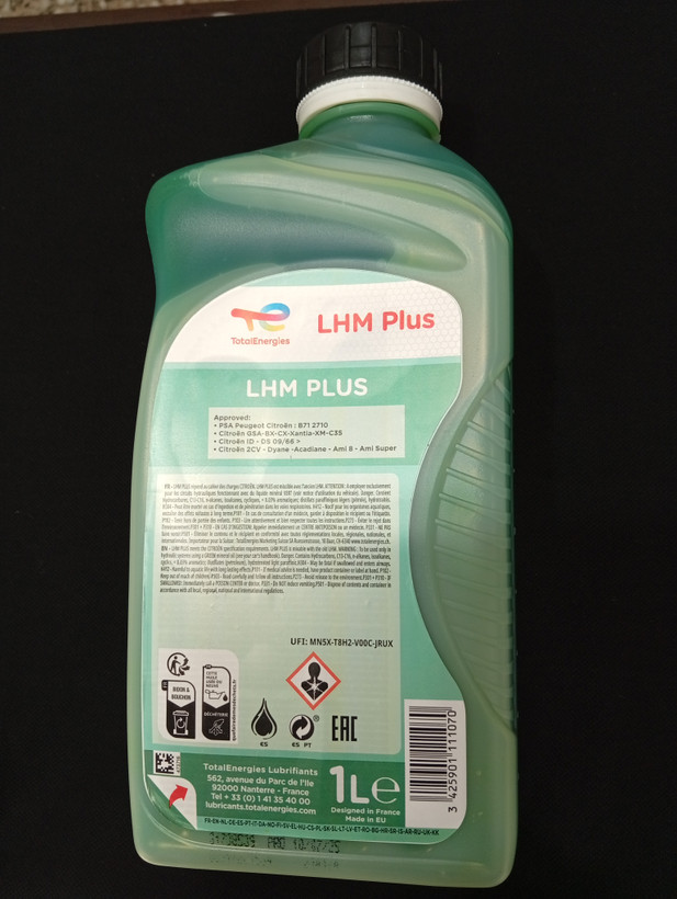 روغن هیدرولیک زانتیا توتال پلاس اصلی (TotalEnergies LHM Plus) - ۱ لیتری